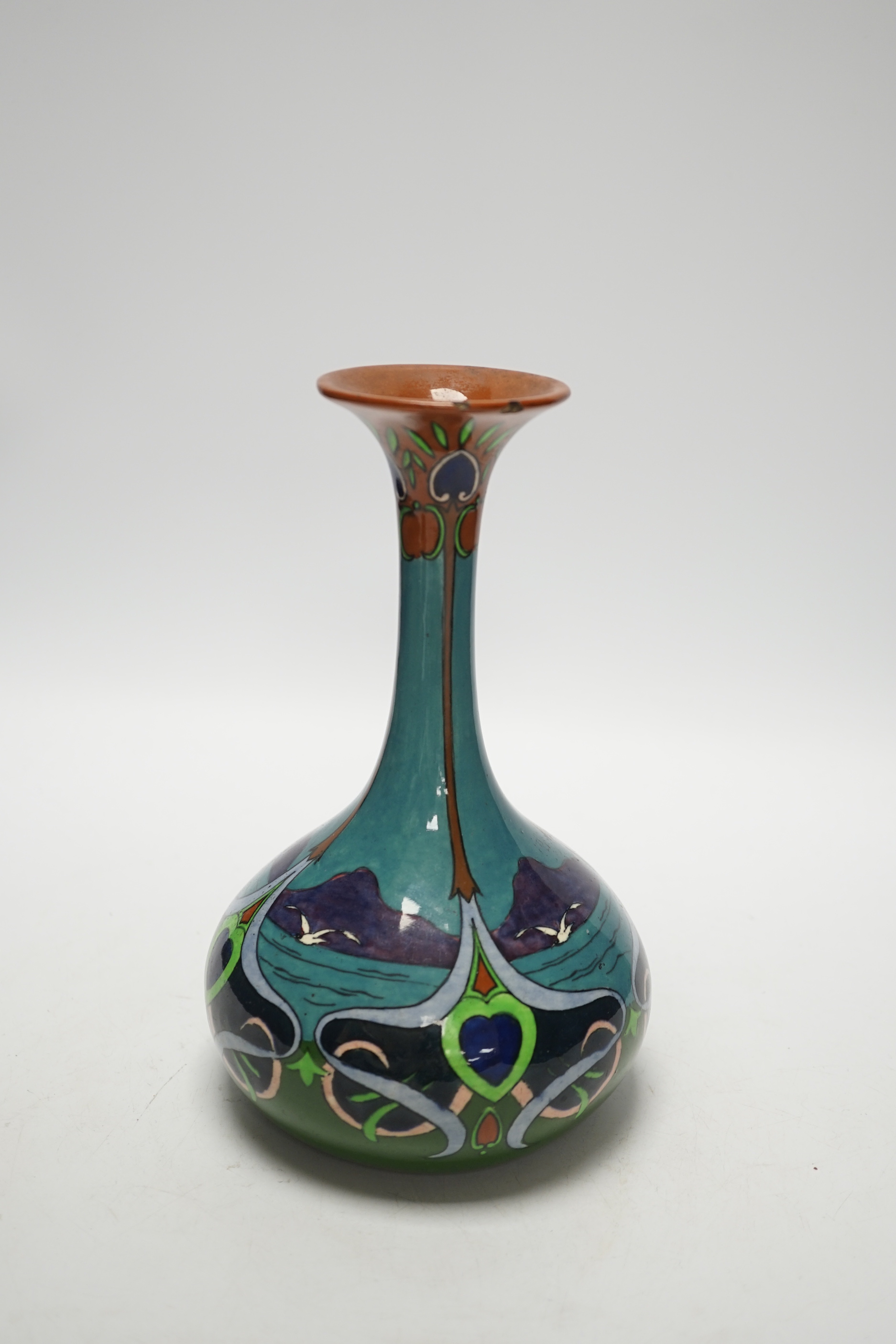 A Foley Intarsio vase, numbered 3543, 22cm